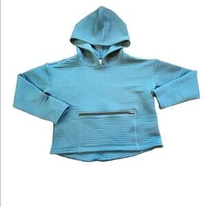 Zella Youth Teal Ribbed Hooded Pullover Size Medium (8-10)